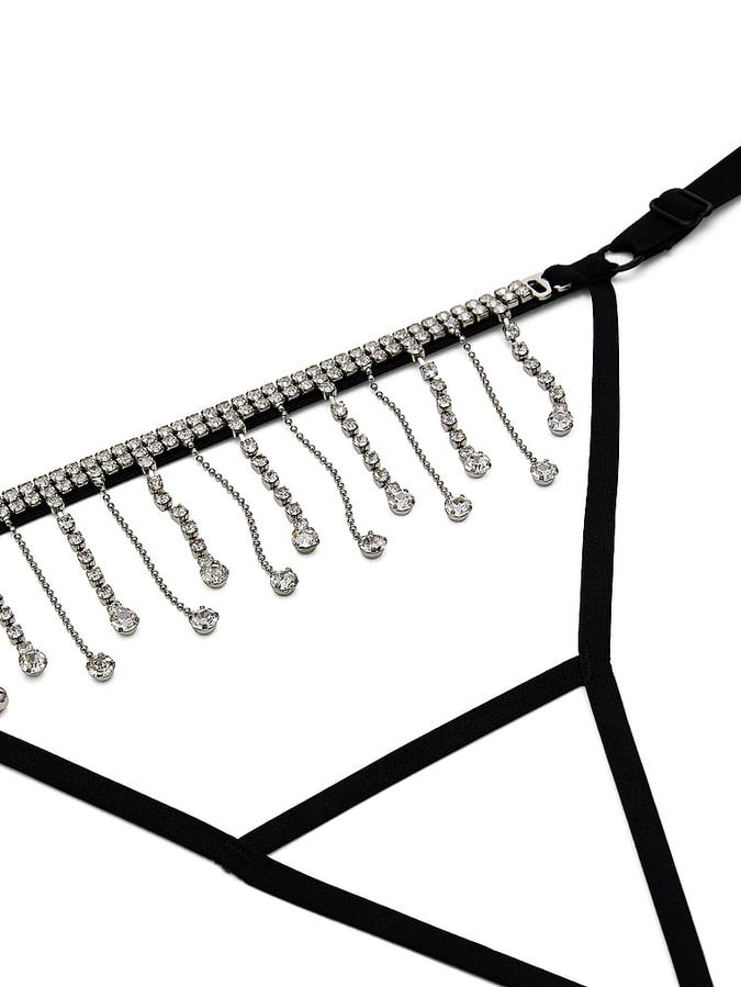 Tassel Sparkle Crotchless Adjustable V-String Panty image number 2