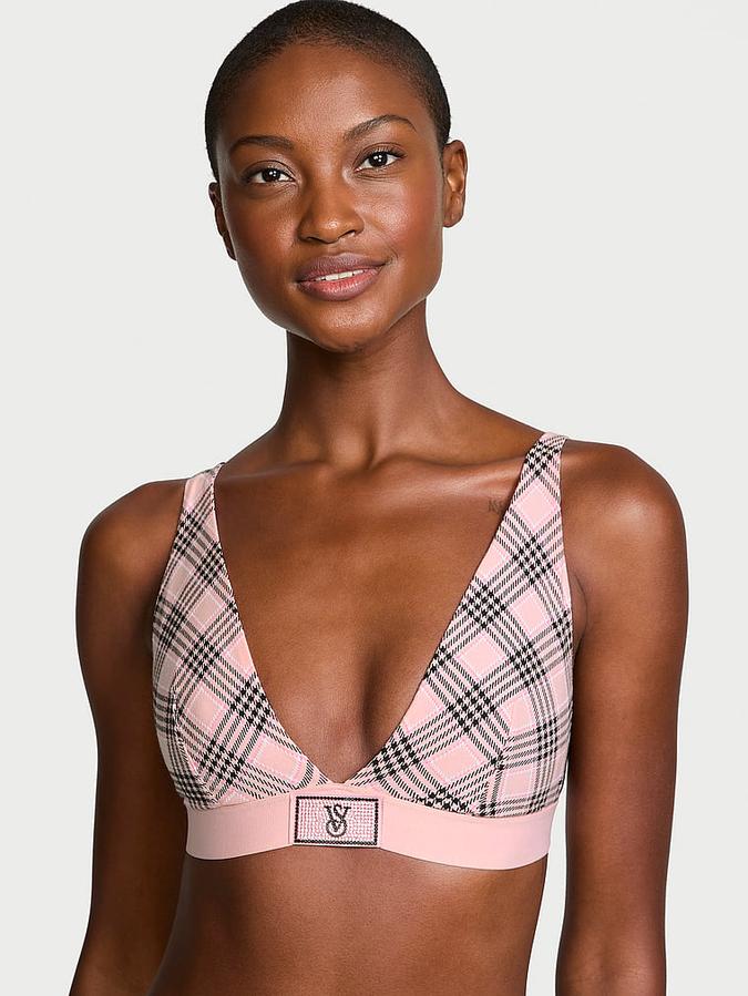 Shine Patch Wireless Plunge Bralette image number 0