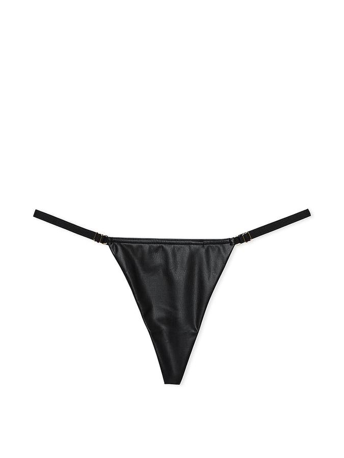 Faux Leather Adjustable V-String Panty image number 2