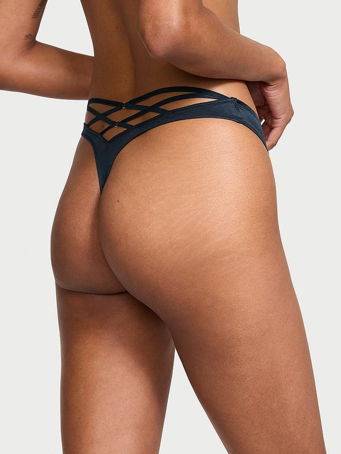 Strappy Back High-Leg Thong Panty