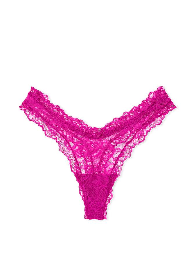 Rose Lace High-Leg Thong Panty image number 0