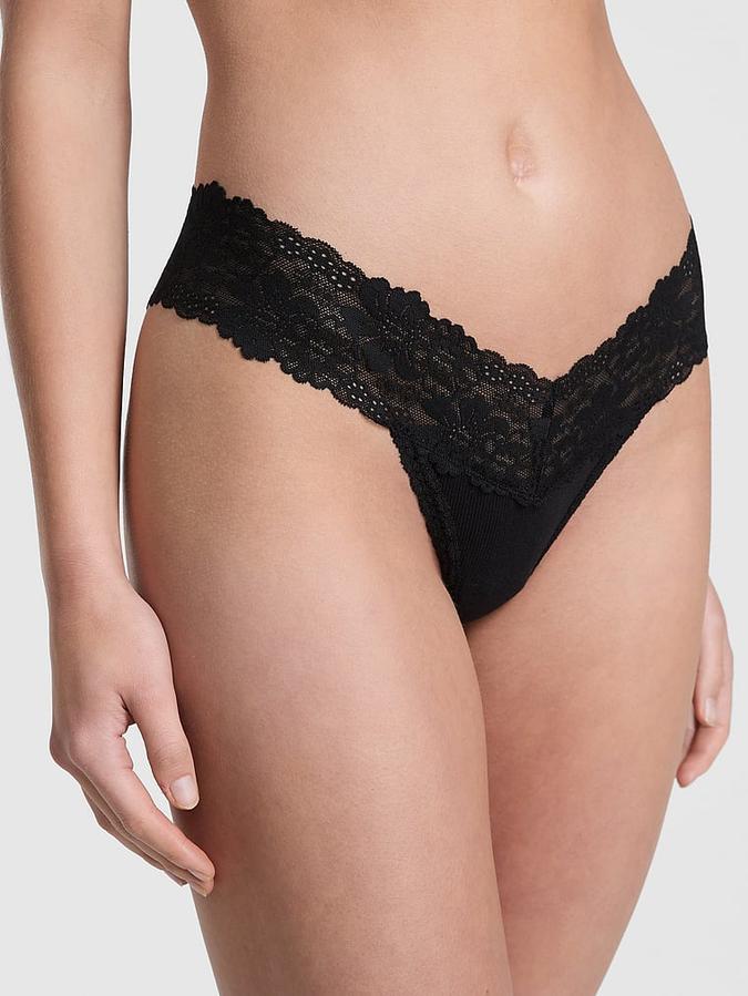 Wink Lace-Trim Thong Panty