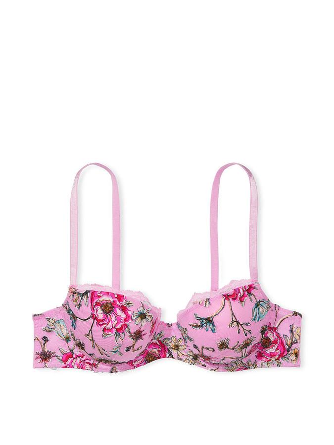 Lightly Lined Floral Embroidery Demi Bra image number 0