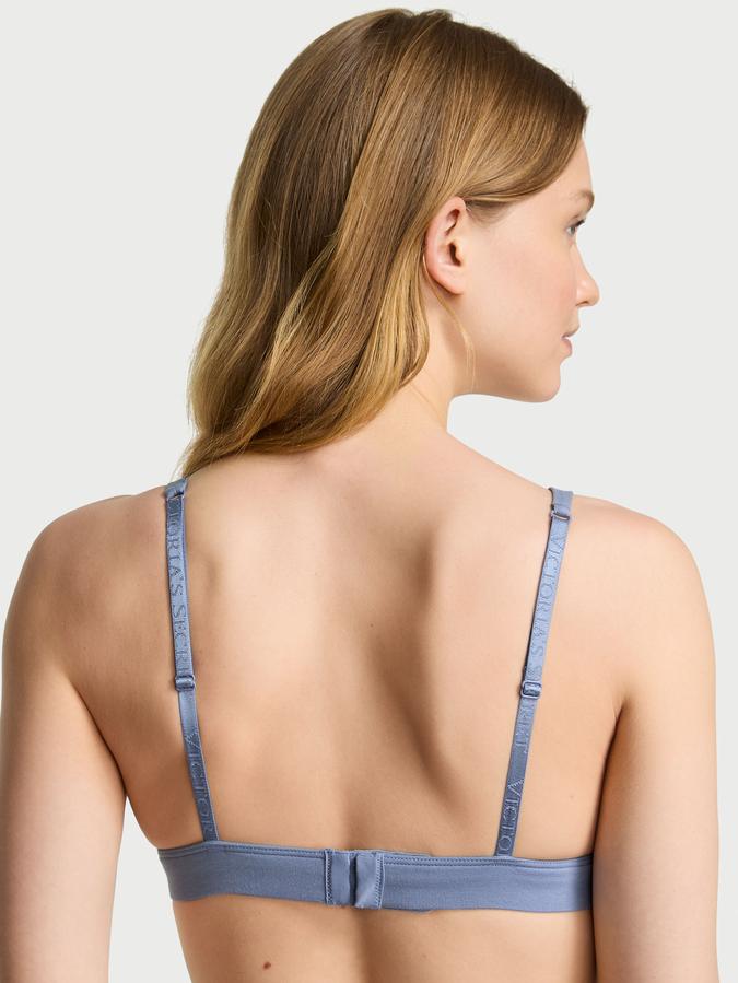Cotton Logo Hardware Wireless Plunge Bralette image number 1