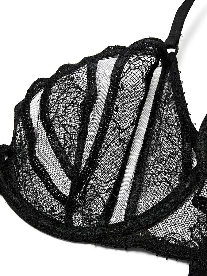 Sex-Ray Embroidery Unlined Demi Bra image number 4