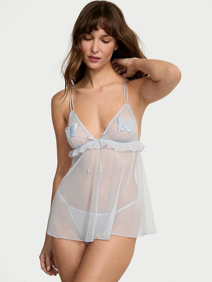 Tease Butterfly Mesh Babydoll Set image number 0