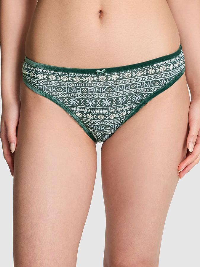 Cotton Velvet-Trim Cheeky Panty image number 0