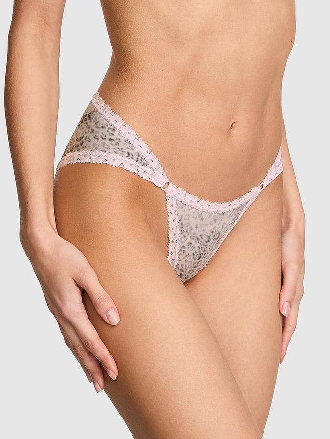 Cotton Lace-Trim Low-Rise Cheeky Panty