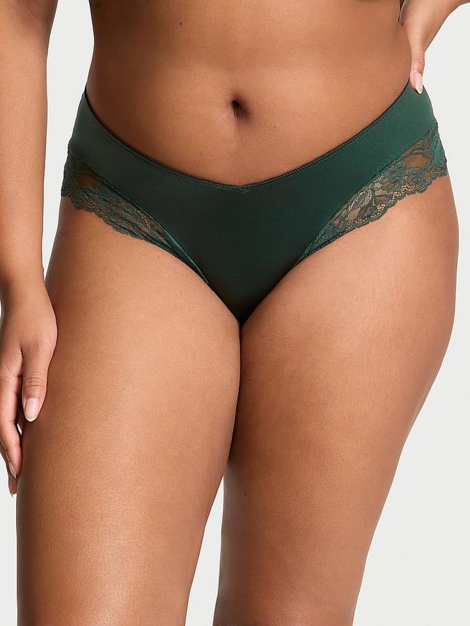 Rose Lace-Trim High-Leg Cheeky Panty image number 0