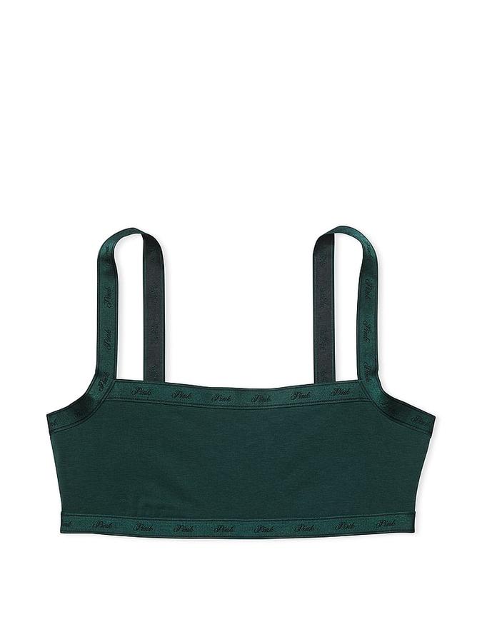 Cotton Logo Straight Neck Bralette image number 0