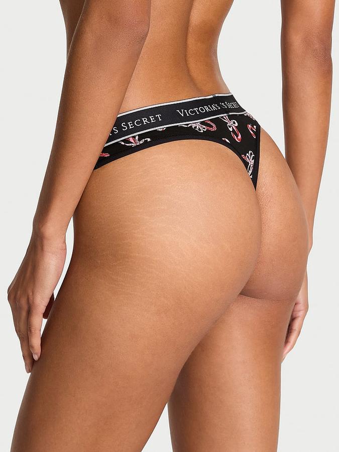Logo Cotton Thong Panty