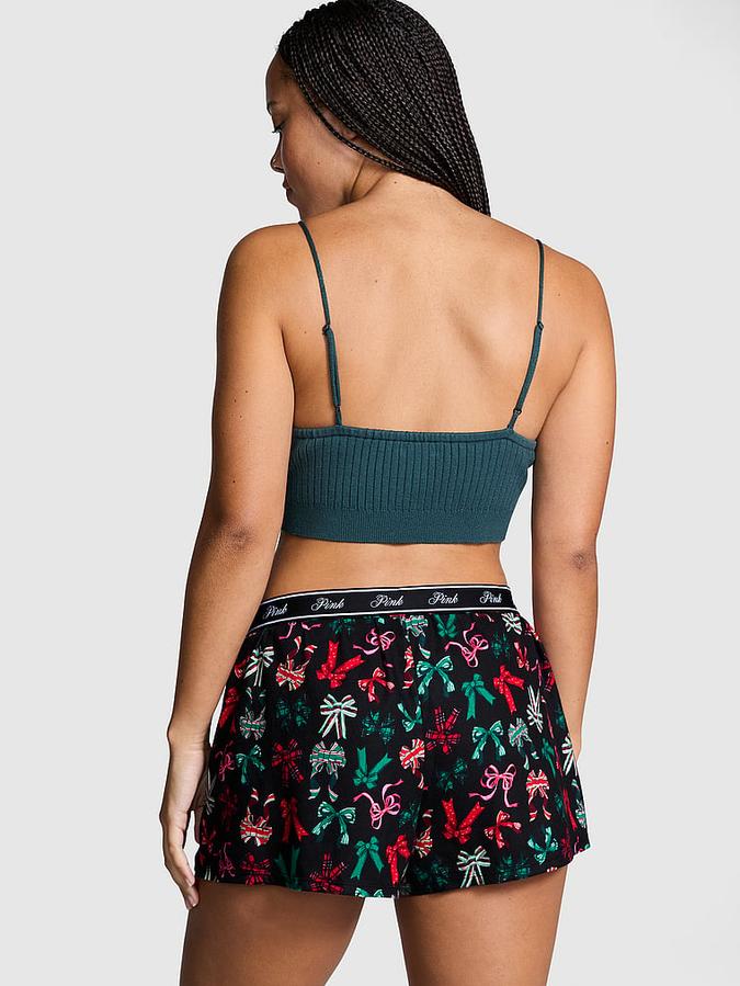 Flannel Boxy Pajama Shorts image number 1