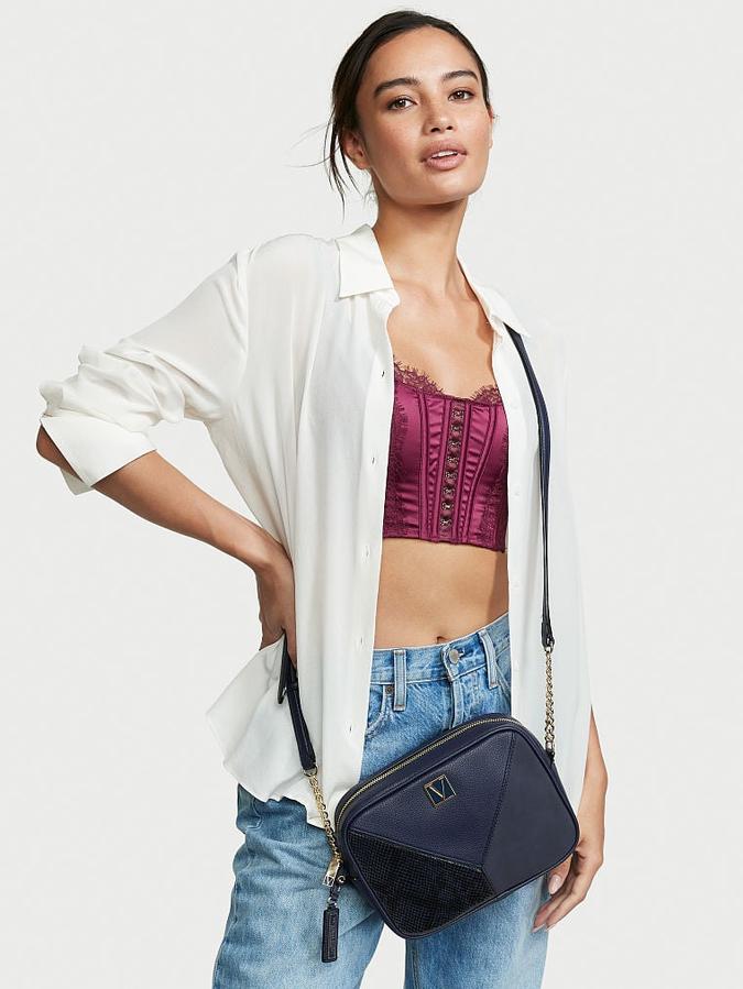 The Victoria Top Zip Crossbody Navy image number 2
