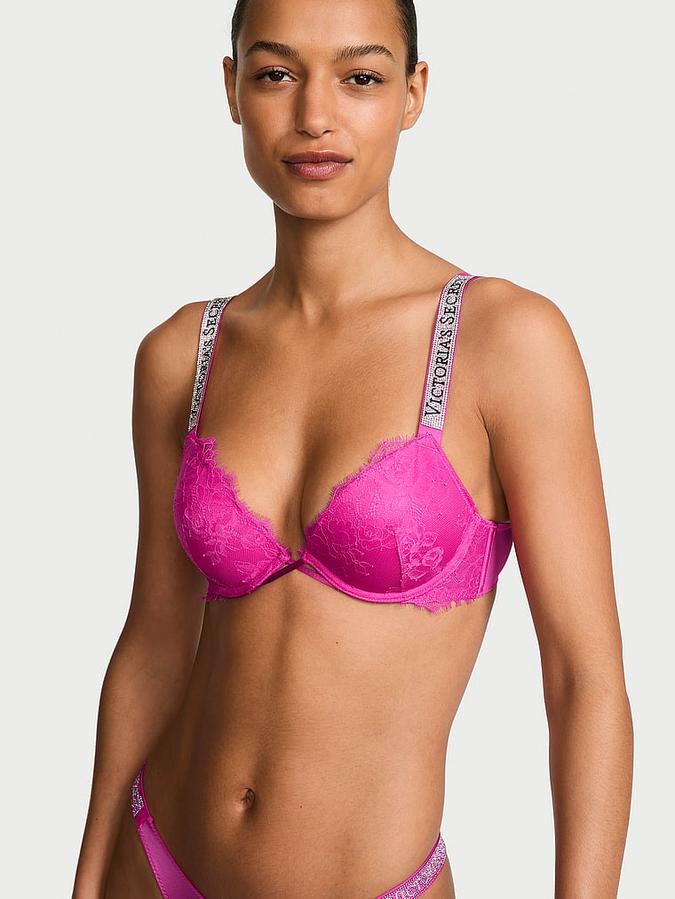 Shine Strap Lace Push-Up Bra