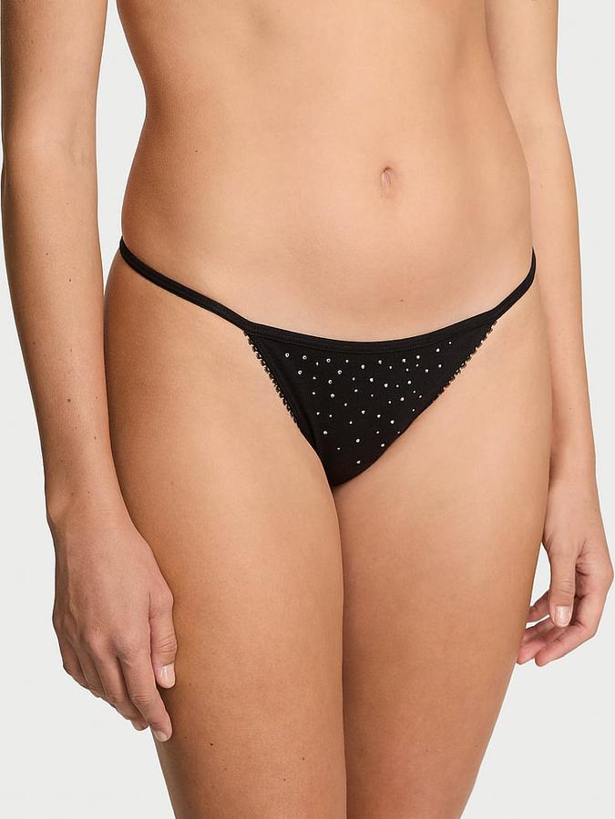 Stretch Cotton Sparkle V-String Panty