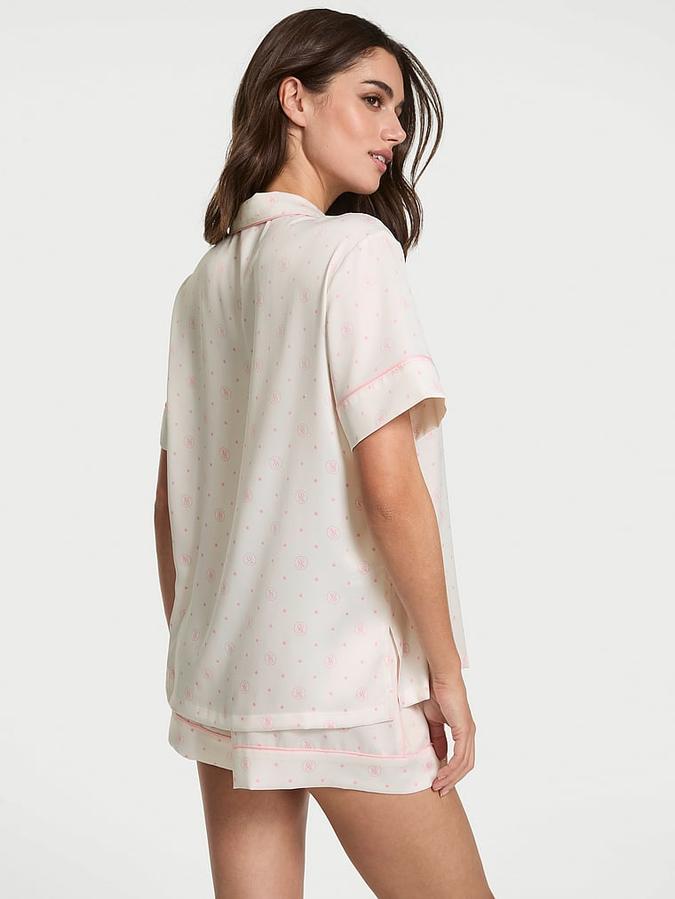 Glazed Satin Short Pajama Set image number 1