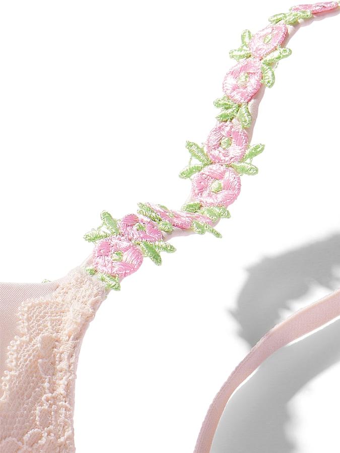 Rosebud Embroidery Smooth & Lace Push-Up Bra image number 4