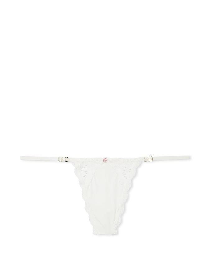 Lace-Trim Adjustable V-String Panty image number 0