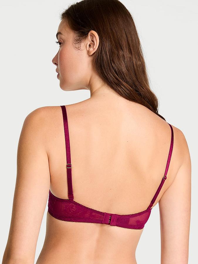 Rose Lace Lightly Lined Plunge Demi Bra image number 1