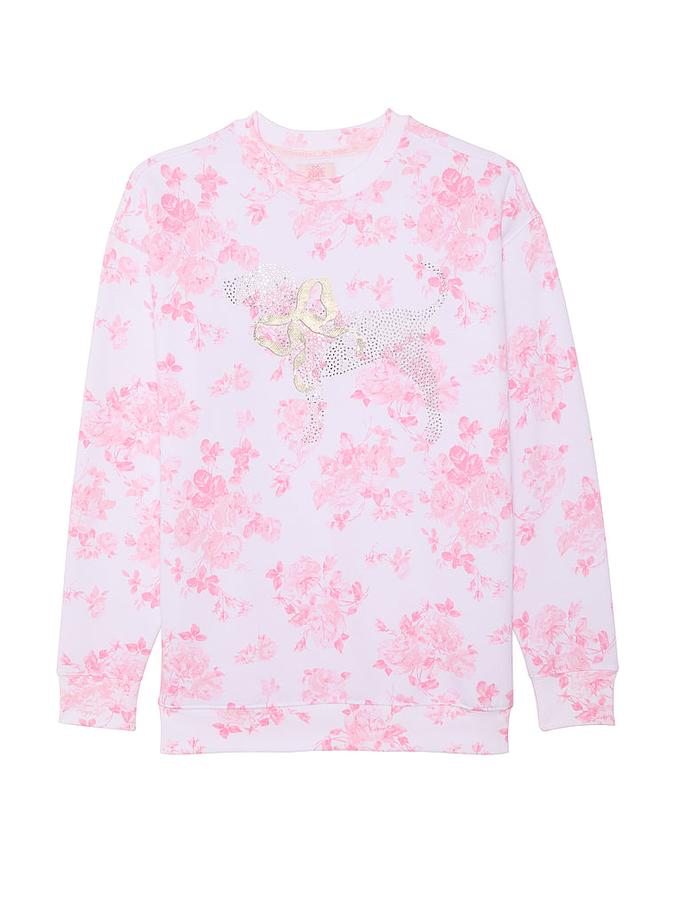 PINK x LoveShackFancy Oversized Crew Sweatshirt image number 2