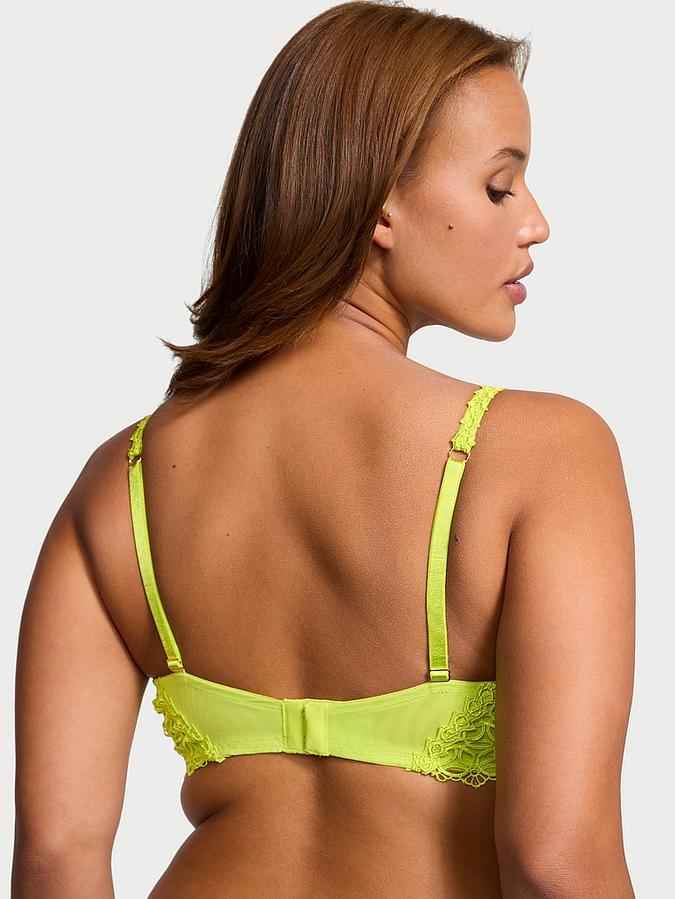 Geo Daisy Lace Unlined Low-Cut Demi Bra image number 1