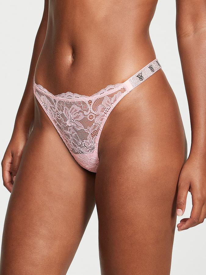 Shine Strap Lace Thong Panty image number 0