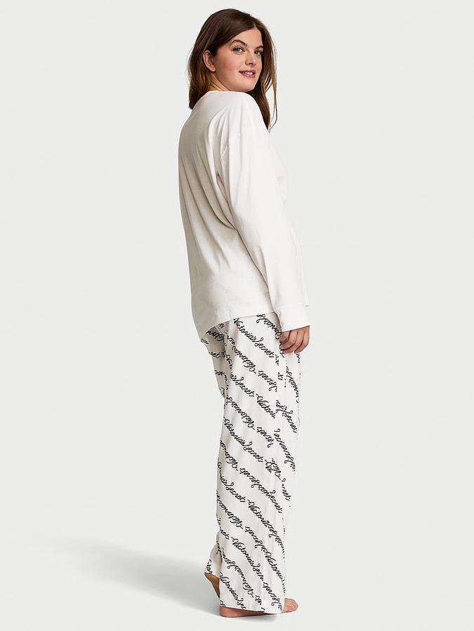 Flannel Long-Sleeve Tee-Jama Set image number 1