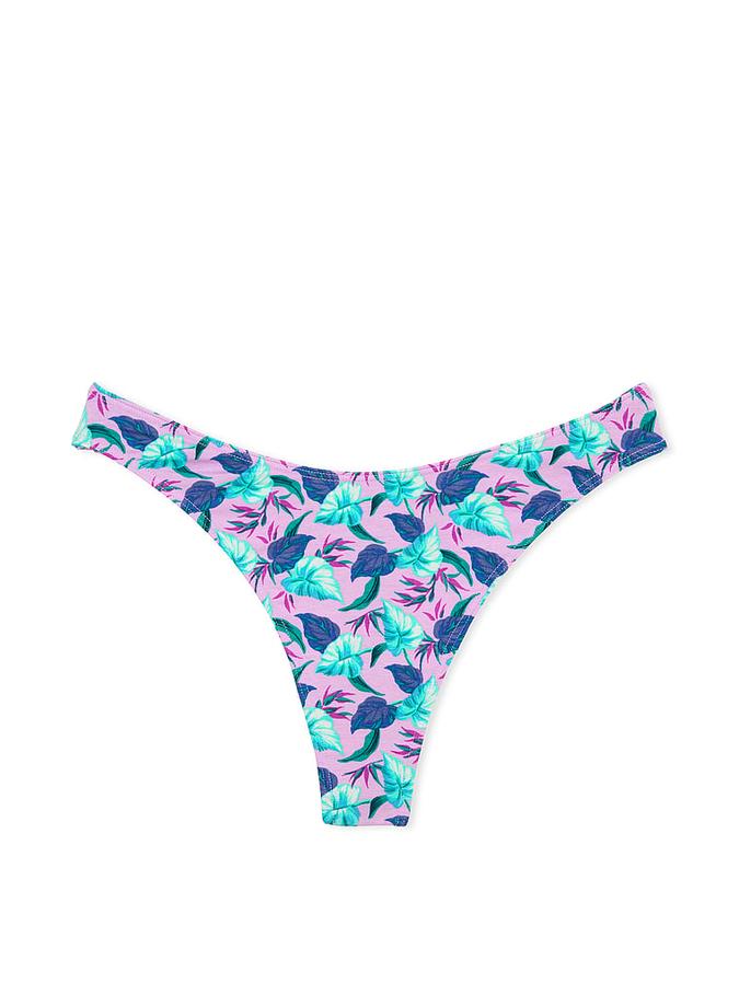 Stretch Cotton High-Leg Scoop Thong Panty image number 2