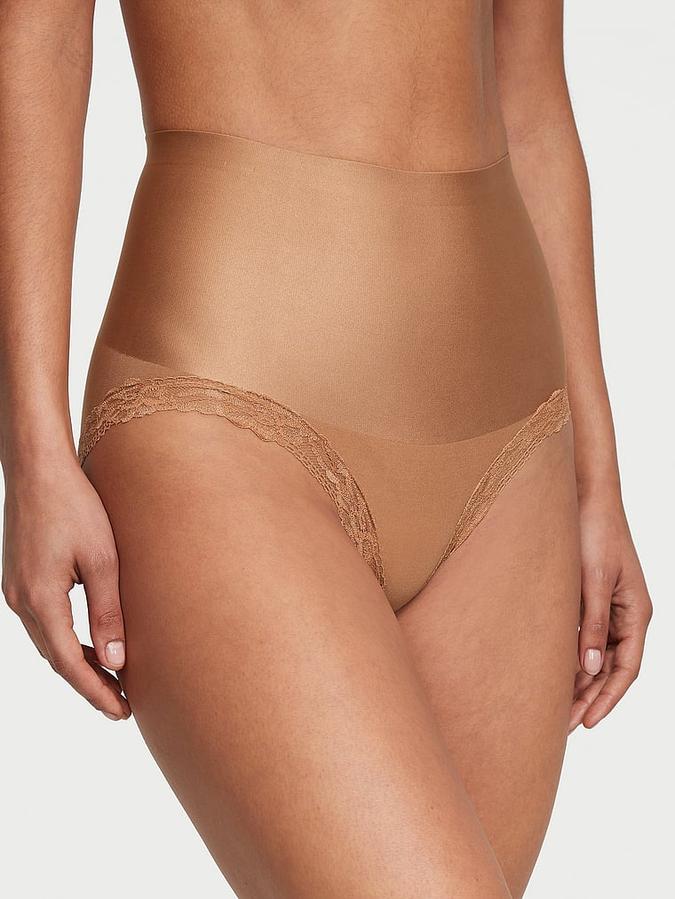 Smoothing Shimmer Lace-Trim Brief Panty image number 0
