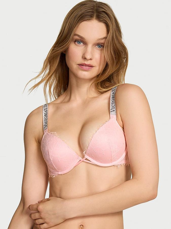 Shine Strap Lace Push-Up Bra