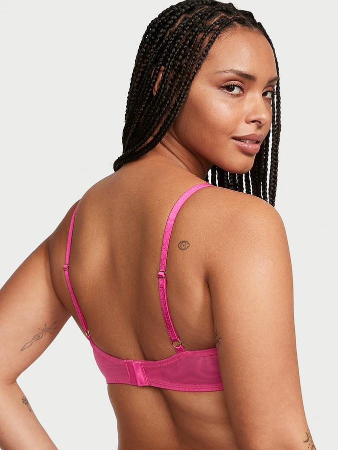 Wicked Shimmer Heart Embroidery Unlined Balconette Bra