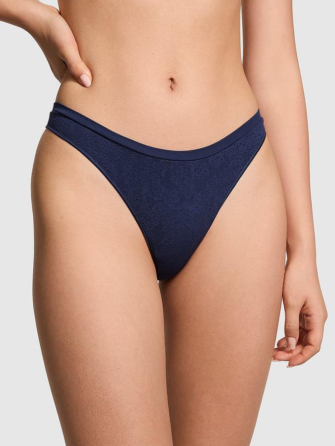 Seamless High-Leg Thong Panty image number 0