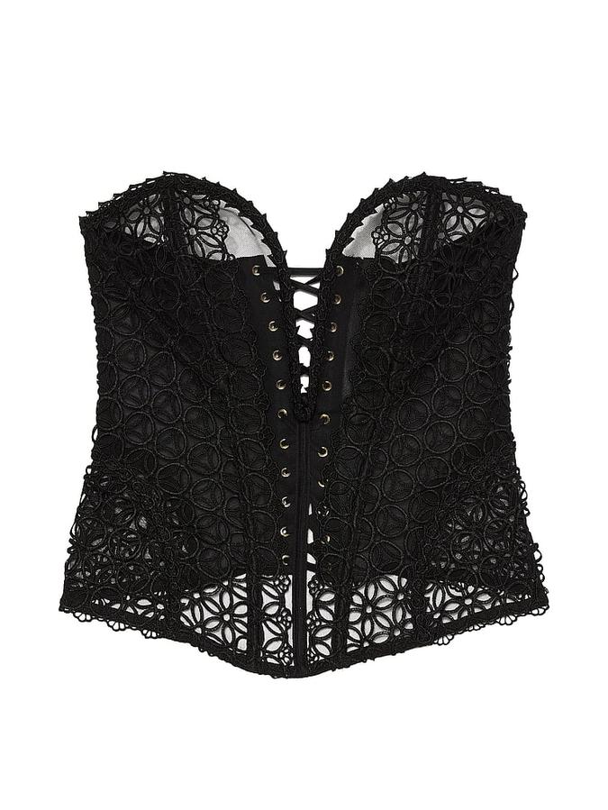Geo Daisy Lace Deep-V Corset Top image number 2