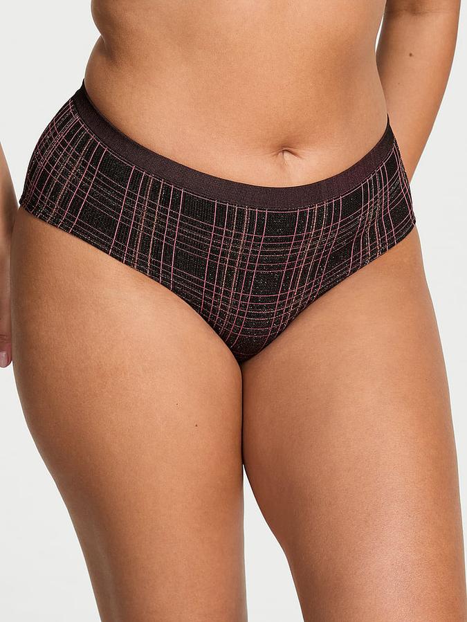 Seamless Shimmer Plaid Hiphugger Panty