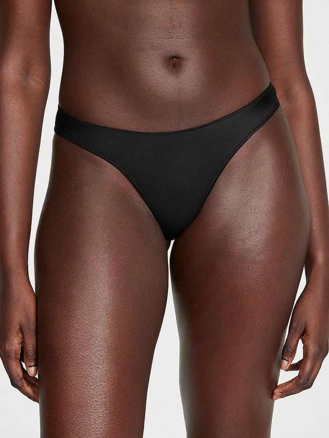 Shine Bow Satin Open-Back Brazilian Panty