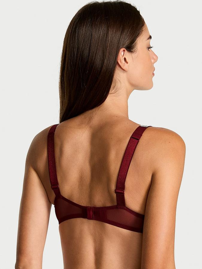 Shine Strap Rose Lace Lightly Lined Low-Cut Demi Bra