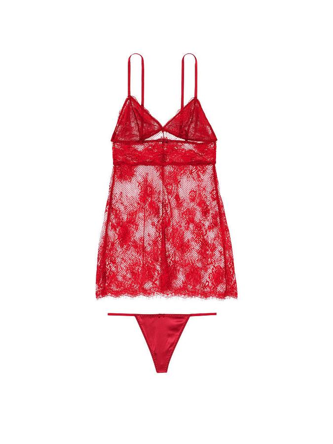 Fishnet Floral Mesh Lace Slip Dress image number 2