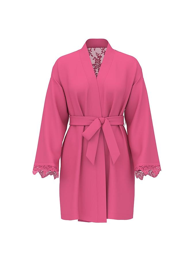 Chiffon & Lace Short Robe image number 2