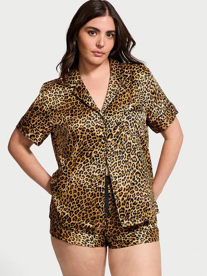Glazed Satin Short Pajama Set image number 0