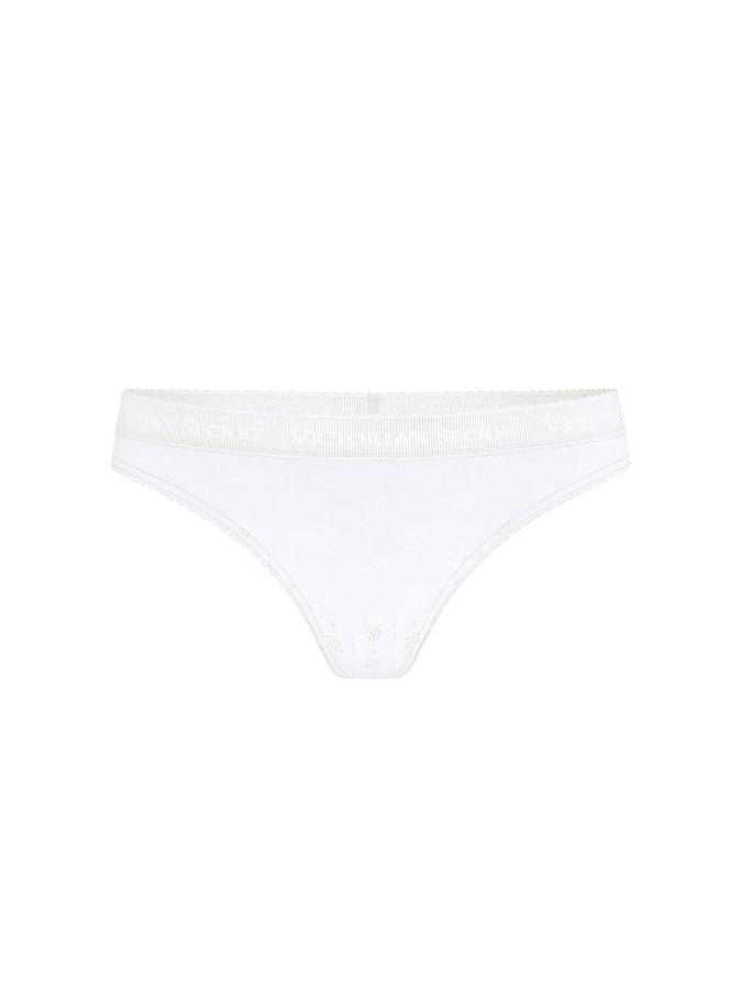 Logo Pointelle Thong Panty image number 2
