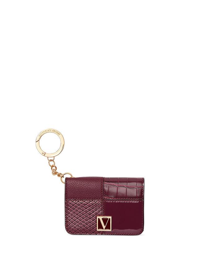 The Victoria Foldable Card Case Thin Woven Deep Mahogany image number 0