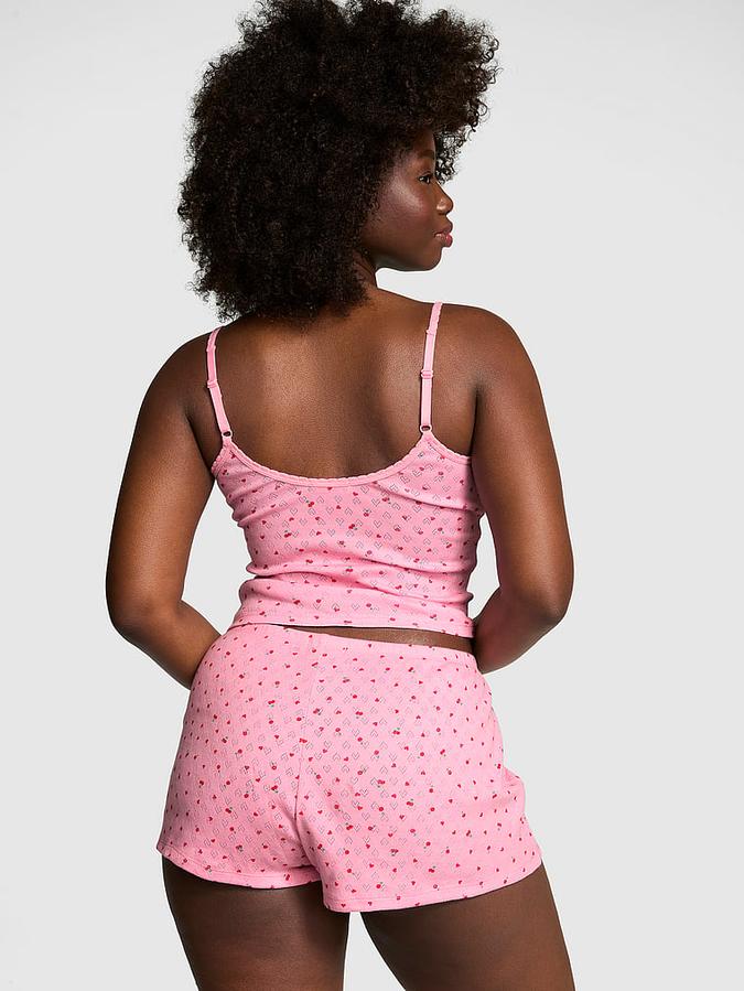 Cotton Heart Pointelle Sleep Shorts image number 1