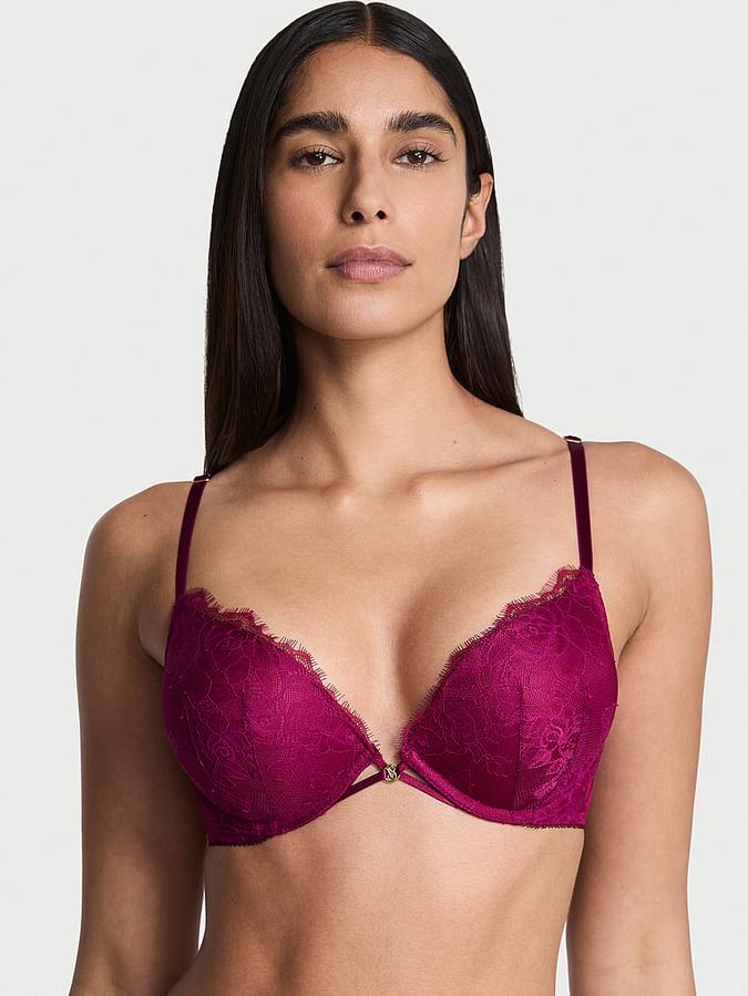 Bombshell Add-2-Cups Rose Lace Push-Up Bra image number 0