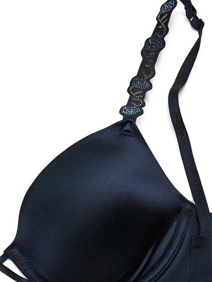 Electric Orchid Shine Strap Lightly Lined Plunge Demi Bra image number 2