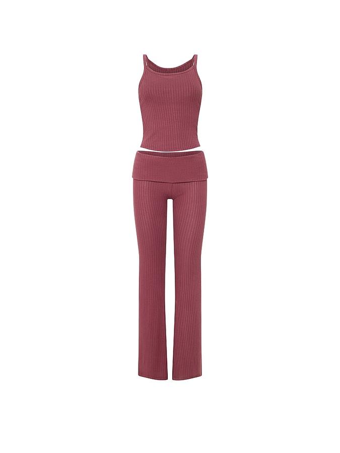 SoSoft&trade; Modal Wide-Rib Tank & Foldover Pants Set image number 2