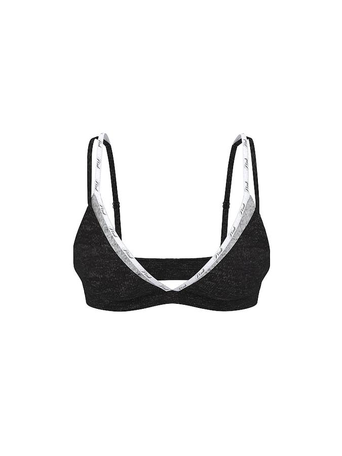 Logo Cotton Strappy Triangle Bralette image number 2
