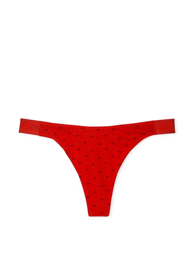 Logo Cotton High-Leg Thong Panty