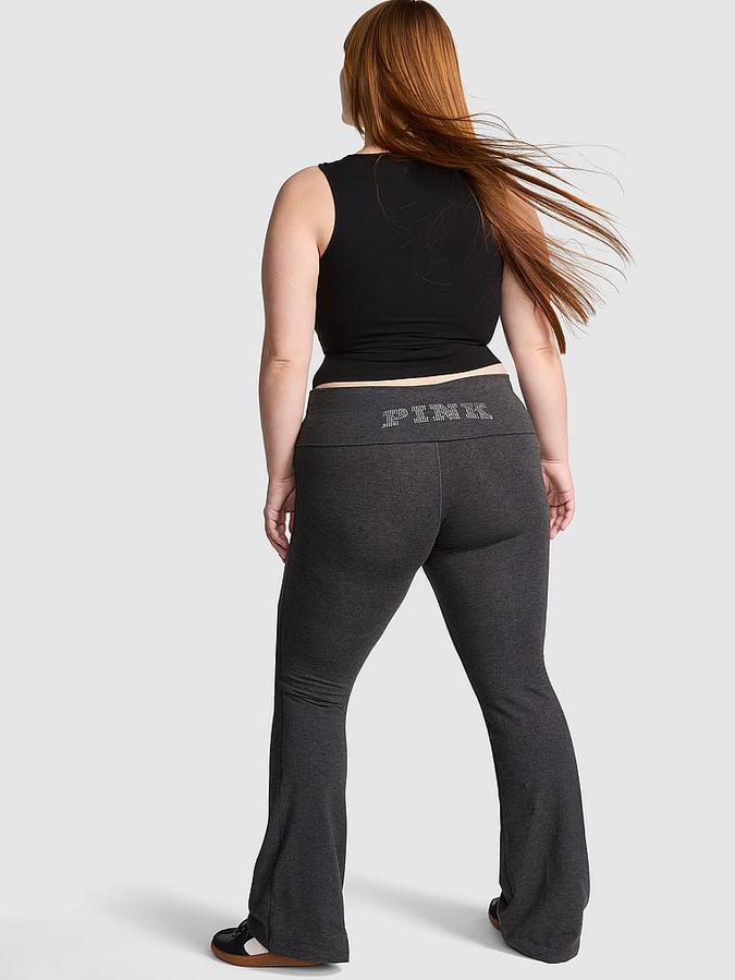 All-Day Cotton Foldover Flare Leggings image number 1