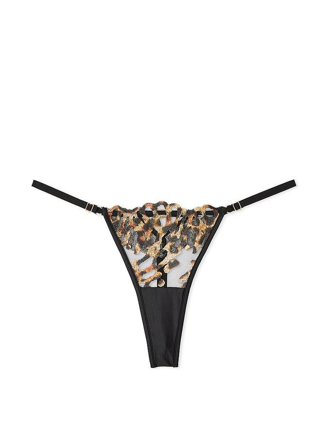 Leopard Embroidery Adjustable Thong Panty image number 2