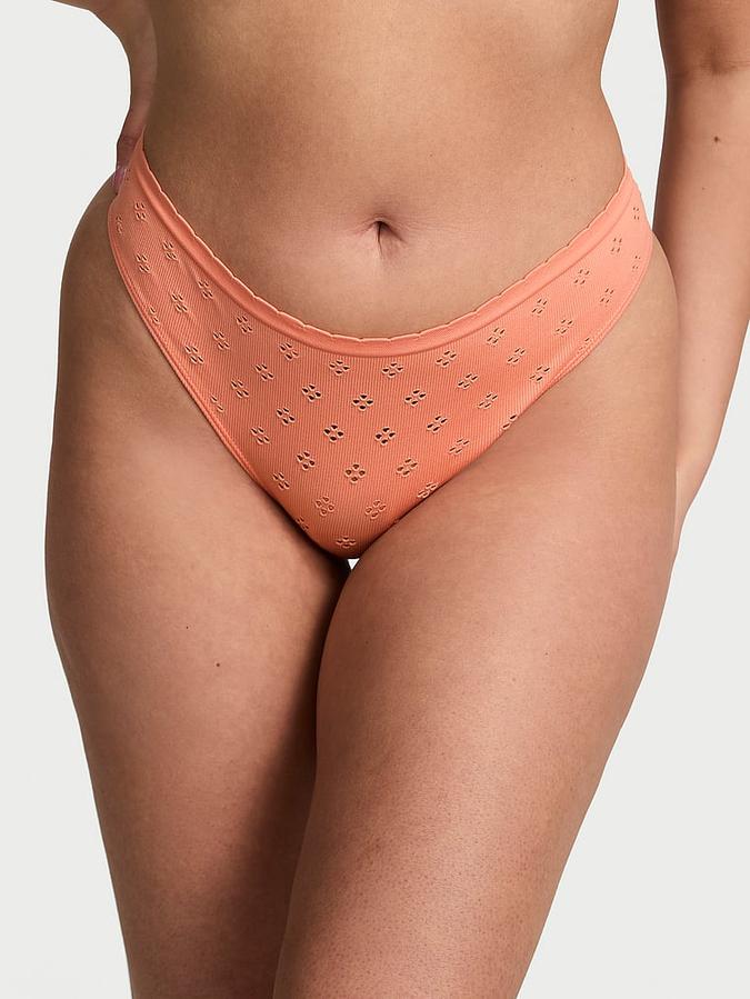 Seamless Eyelet Thong Panty image number 0